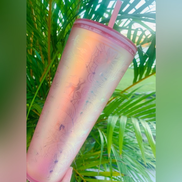 Starbucks Pink Lace Soft Touch Cup Iridescent Cold Tumbler 24oz Exclusive 2022 - Picture 6 of 17